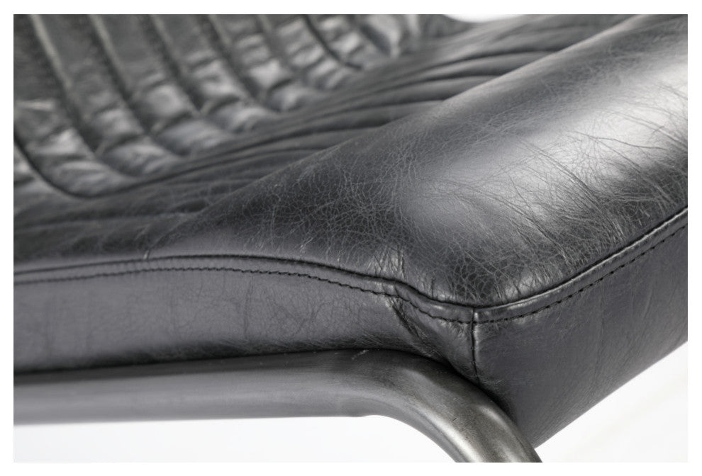 Ansel Dining Chair Onyx Black Leather, Set of 2