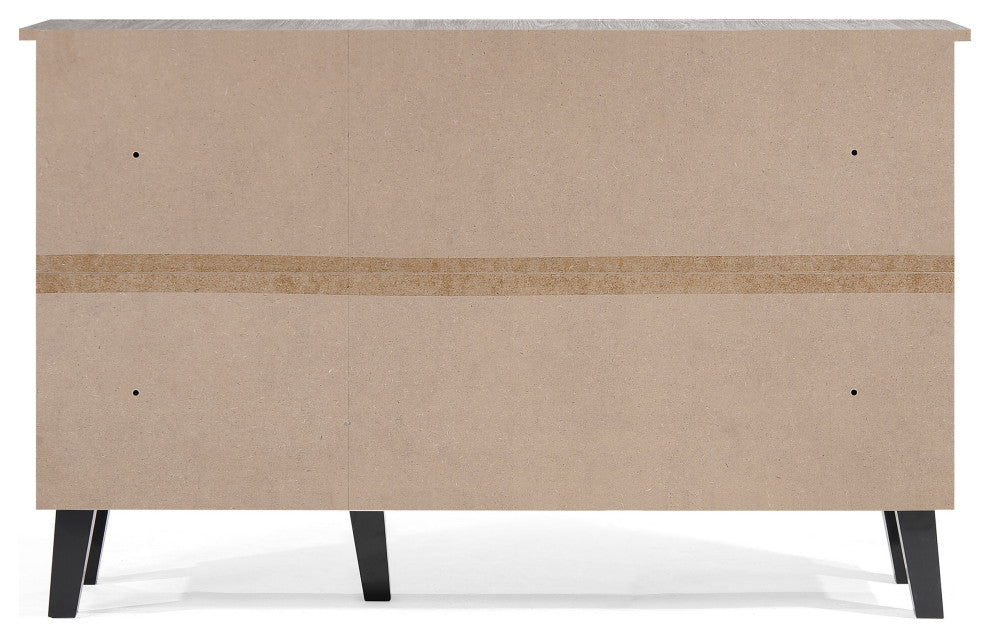GDF Studio Emilia Mid Century Modern Finished Fiberboard Cabinet, Gray Oak