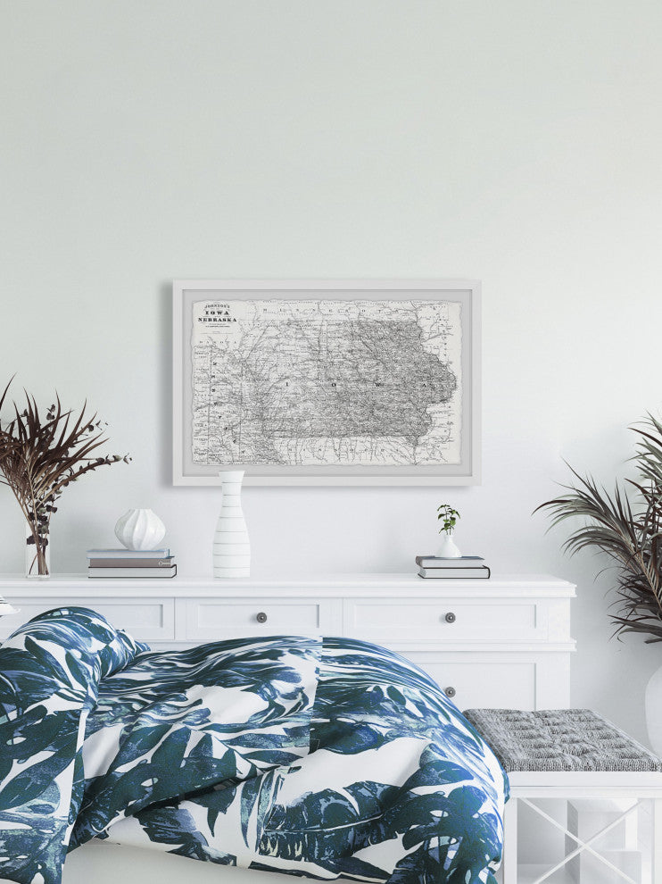 "White Iowa" Framed Painting Print, 36x24