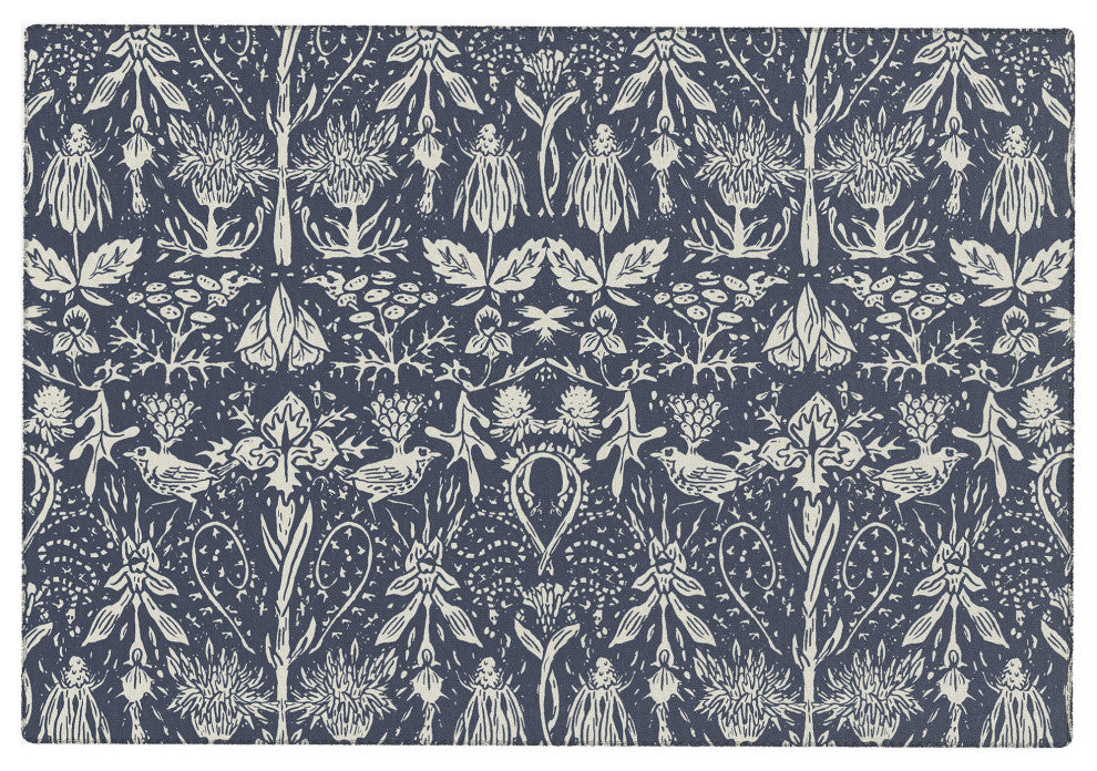 Becky Bailey Flight of Fancy in Dark Blue Area Rug
