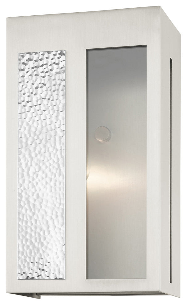 Brushed Nickel Contemporary, Nautical, Sophisticated Outdoor Wall Lantern