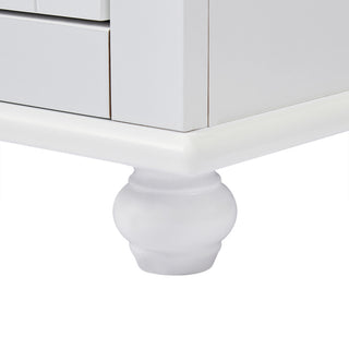 70" Wood 2-door Bath Cabinet, Adjustable Shelves, White