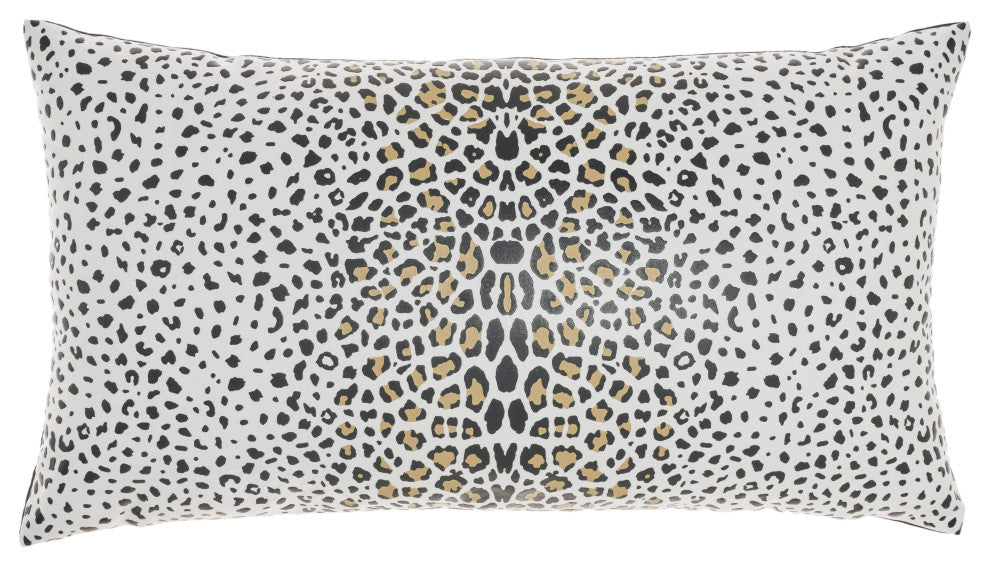 Mina Victory L3392 Throw Pillow, White/Black, 12" x 21"