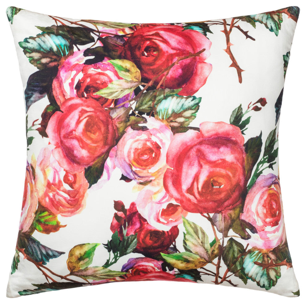 Linum Home Textiles Victoria Decorative Pillow Cover, Red Multi, Square