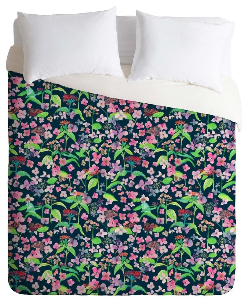 Deny Designs Rachelle Roberts Hydrangea Flower Print Duvet Cover - Lightweight