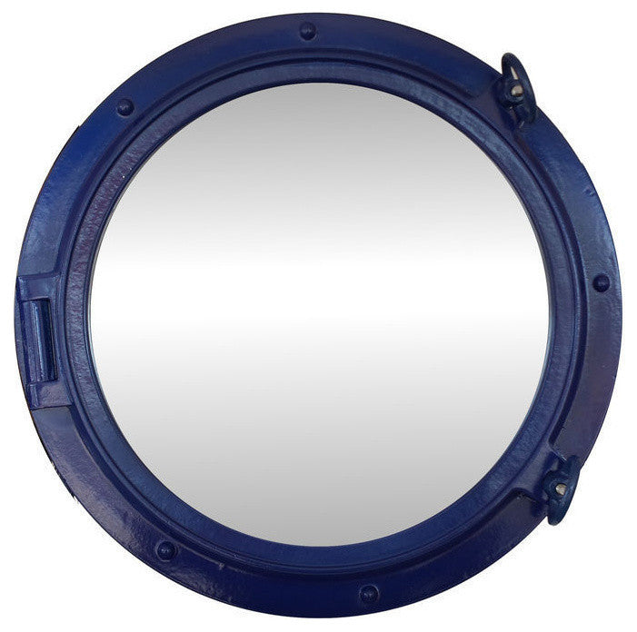 Porthole Mirror, Navy Blue, 24"