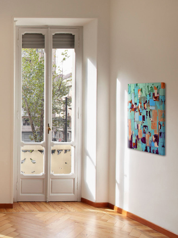 "Plunging" Painting Print on Wrapped Canvas, 40"x60"