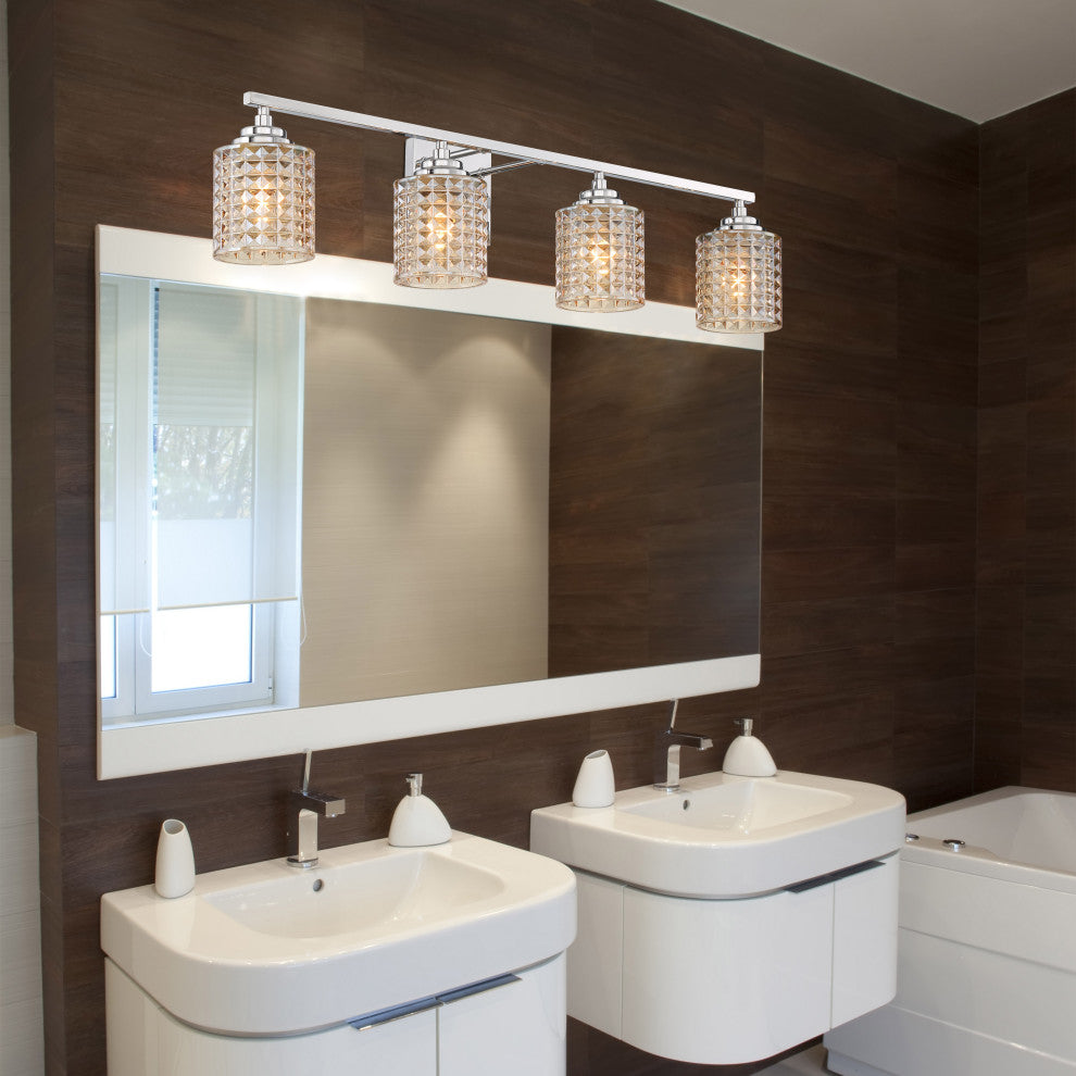 4-Light Dimmable Chrome Vanity Light