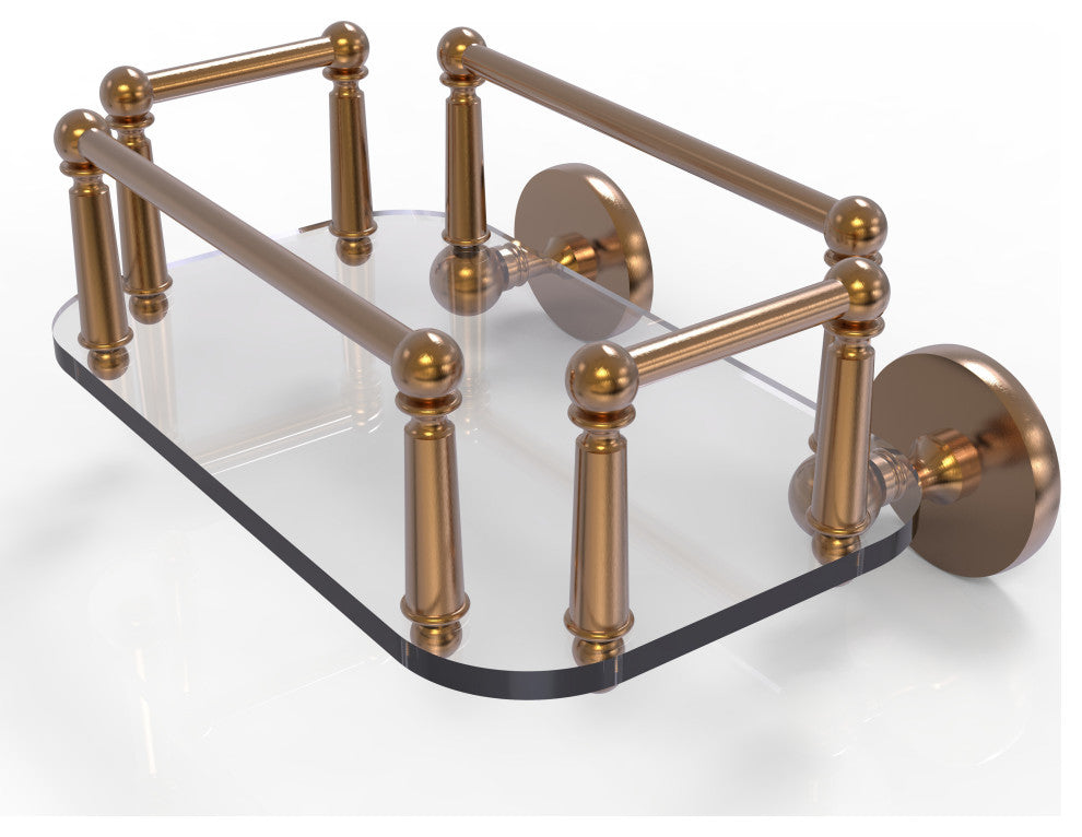 Prestige Skyline Wall Mounted Glass Guest Towel Tray, Brushed Bronze