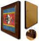 Swaziland Country Textured Flag Print With Brown Gold Frame, 19"X27"