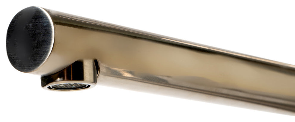 Double Spout Commercial Spring Kitchen Faucet, Brushed Nickel