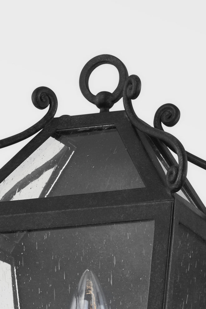 Santa Barbara County 1 Light Exterior Wall Sconce Small French Iron Frame