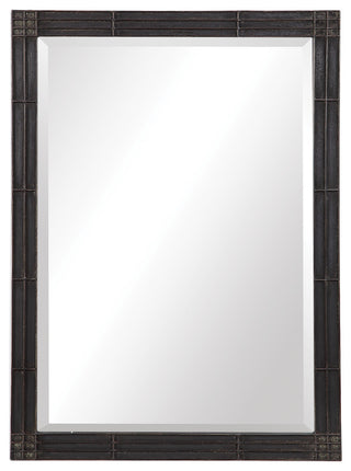 Uttermost Gower Aged Black Vanity Mirror