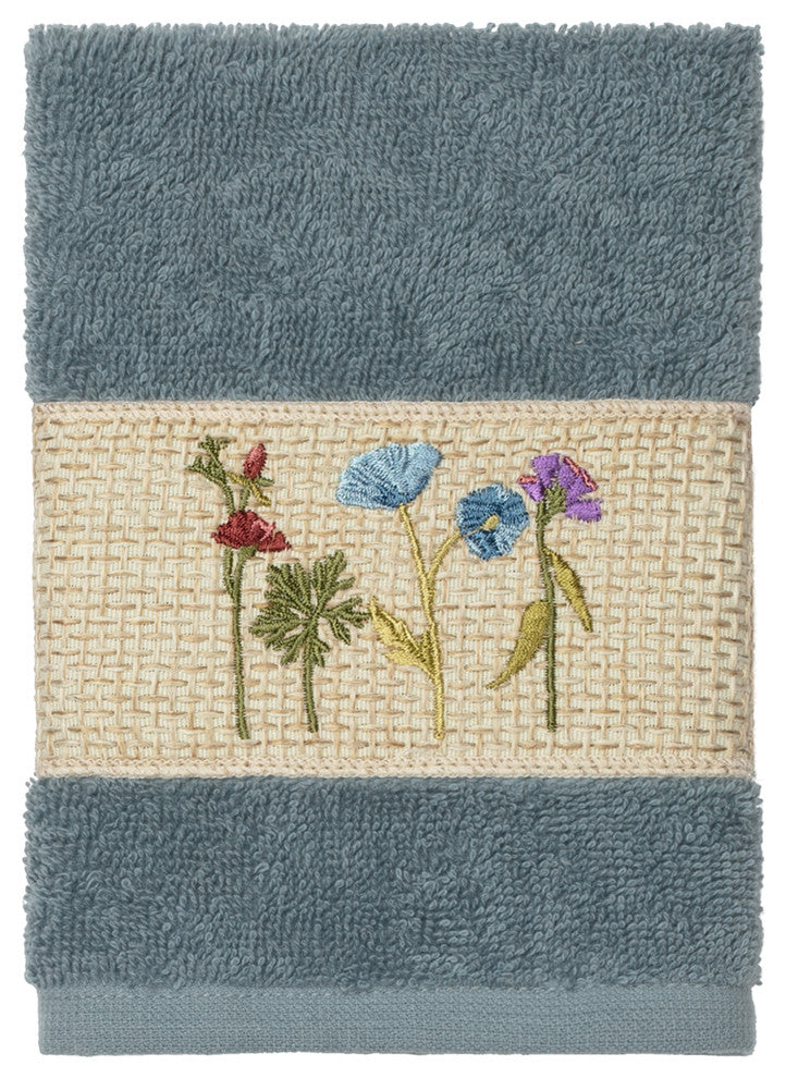 Serenity Embellished Washcloth, Teal