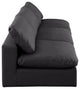 Comfy Upholstered Modular Sofa, Black, 3-Piece: 3 Armless Chair, Vegan Leather