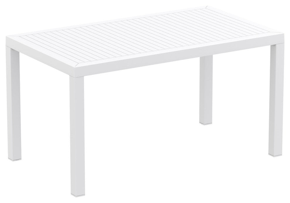 Artemis Resin Rectangle Dining Set With 6 Arm Chairs, White