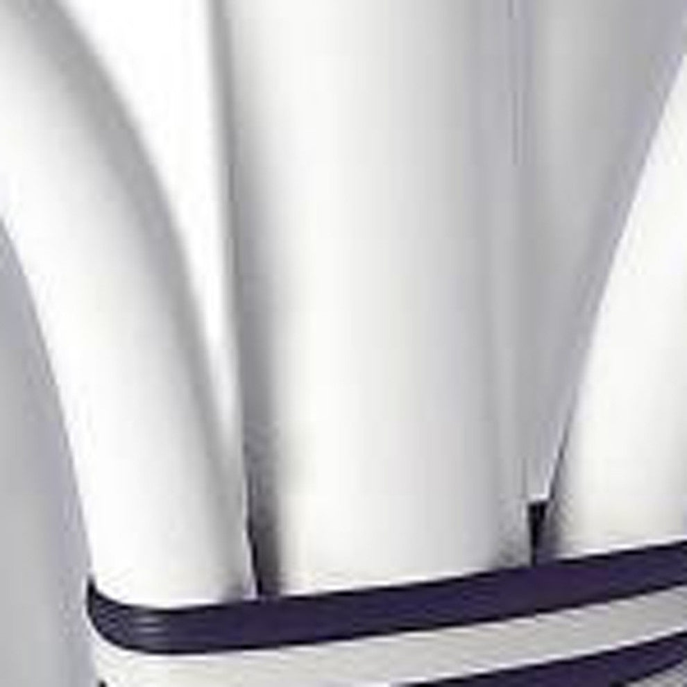 Classic White and Navy Blue Rattan Counter Stool