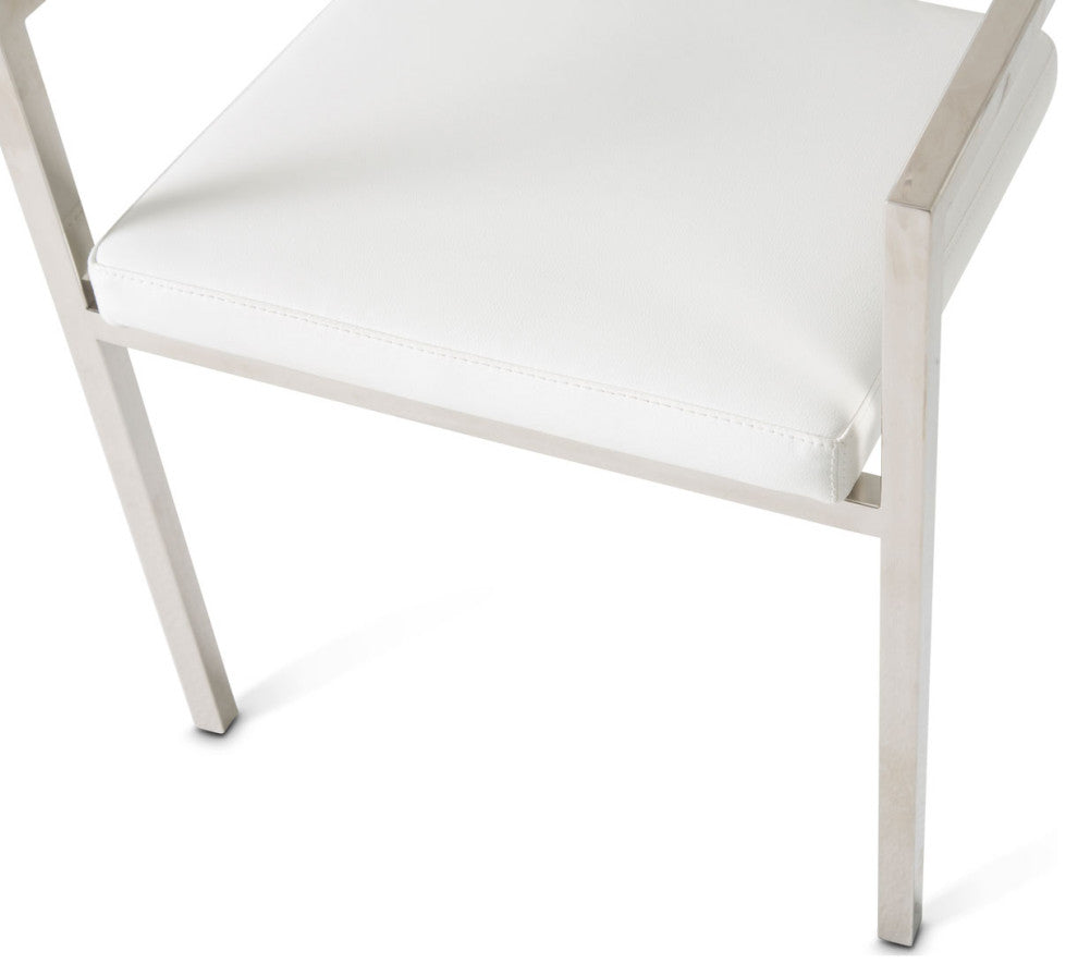 State St. Dining Arm Chair - Clear Acrylic/Off White