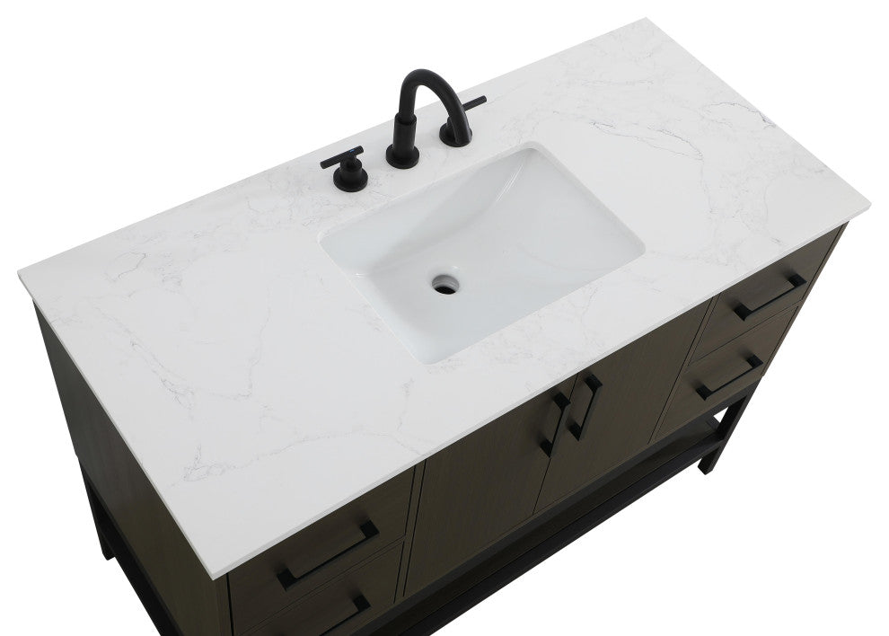 Home Living 48" Single Bathroom Vanity, Mocha Brown