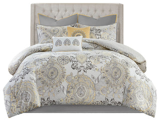 Madison Park Isla 8 Piece Cotton Floral Printed Reversible Comforter Set
