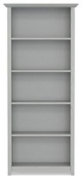 Amherst SOLID WOOD 5 Shelf Bookcase, Fog Grey