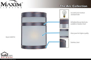 Maxim 5000 Arc 9" 1 Light Wall Sconce - Stainless Steel / Frosted Glass