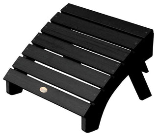 Westport Adirondack Chair and Folding Ottoman Set, Black