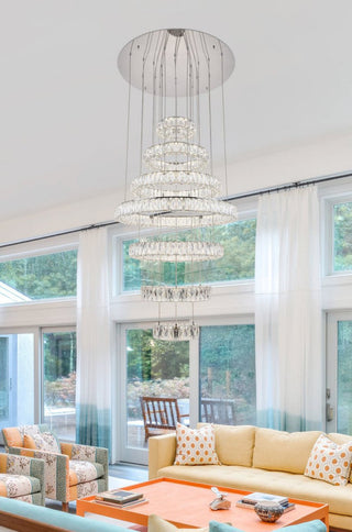 Contemporary Chrome-Light Chandelier
