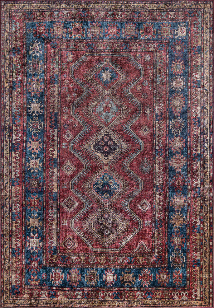 Momeni Karachi Polyester Burgundy Area Rug 6'x9'