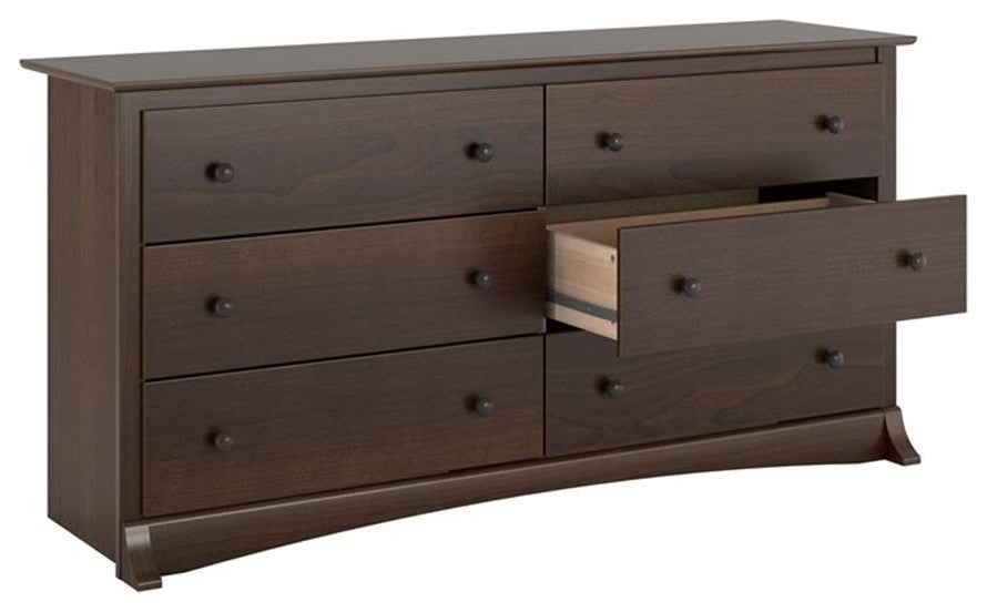 Prepac Fremont Espresso 6 Drawer Dresser