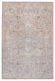 Machine Washable Parisa Medallion Light Blue and Light Tan Area Rug, 6'x9'