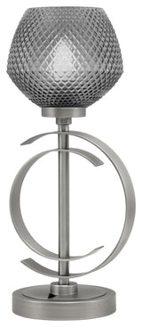 1-Light Table Lamp, Graphite Finish, 6" Smoke Textured Glass