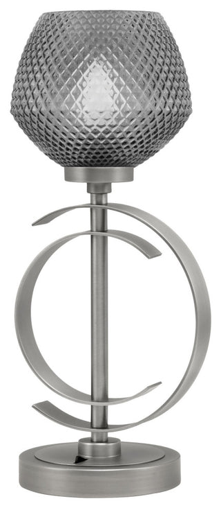 1-Light Table Lamp, Graphite Finish, 6" Smoke Textured Glass