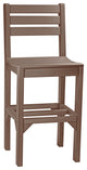 Set of 4 Poly Island Dining Chairs, Chestnut Brown, Bar Height