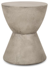 Attola Outdoor Lightweight Concrete Side Table, Light Gray
