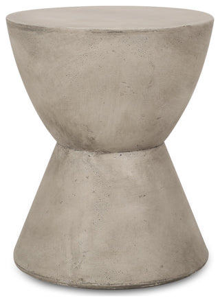Attola Outdoor Lightweight Concrete Side Table, Light Gray