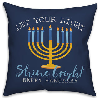 Let Your Light Shine Bright - Navy 16"x16" Throw Pillow Cover