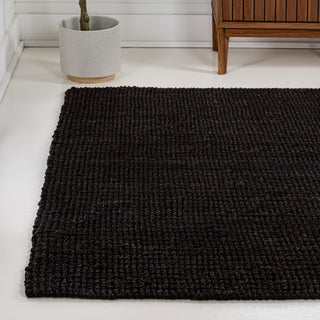 Pata Hand Woven Chunky Jute Black 4 ft. x 6 ft. Area Rug