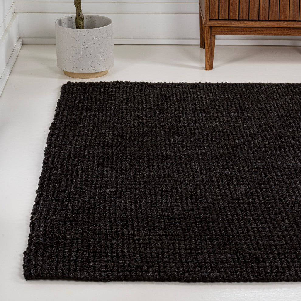 Pata Hand Woven Chunky Jute Black 4 ft. x 6 ft. Area Rug
