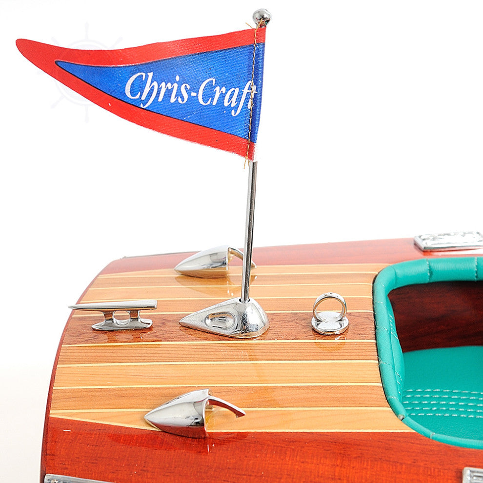 Chris Craft Triple Cockpit Painted Wooden Handcrafted boat model