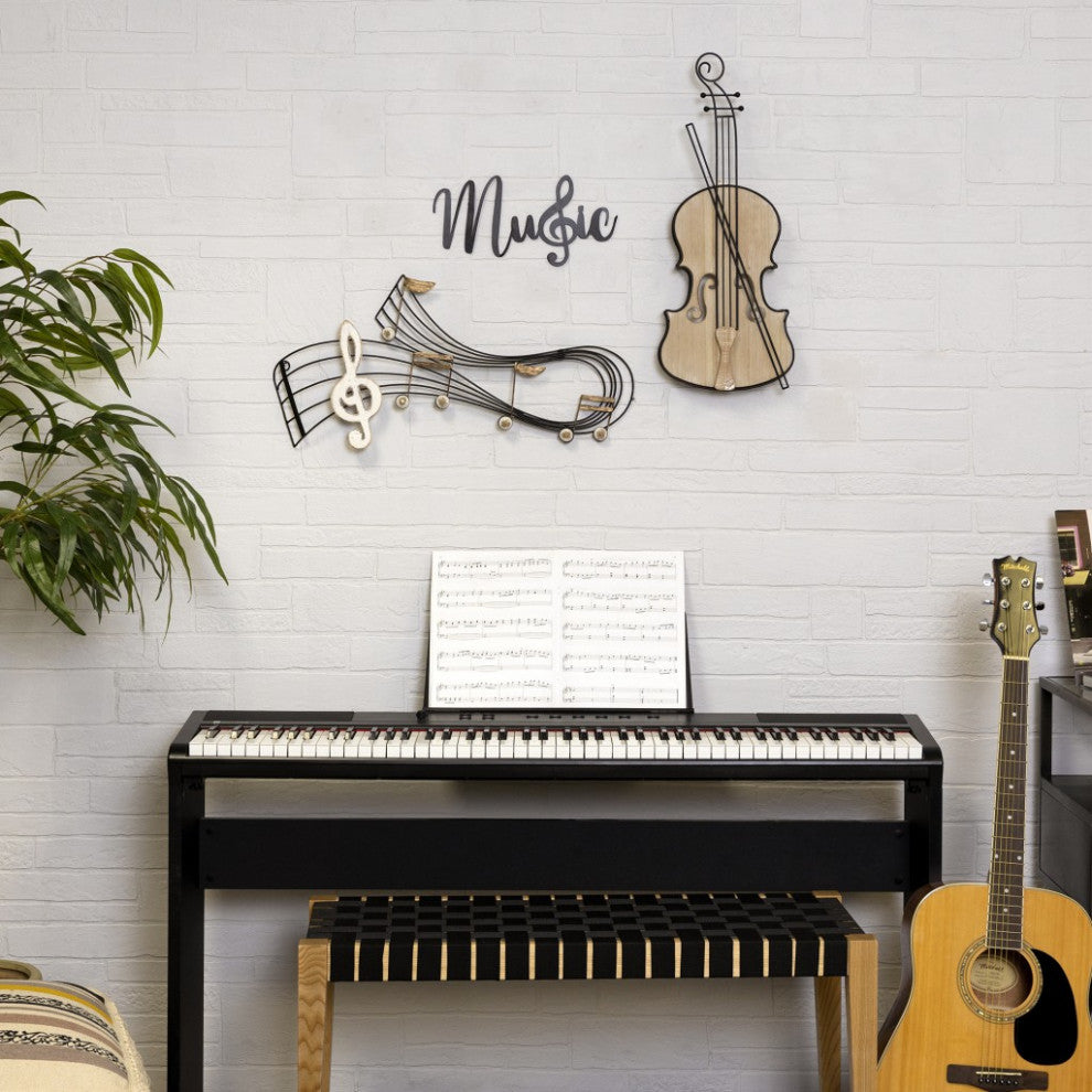 Metal Flowing Musical Bars D"cor Piece