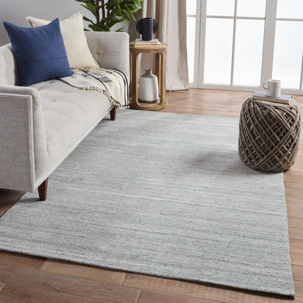 Jaipur Living Vassa Handmade Solids & Heathers Blue/Gray Area Rug, 10'x14'
