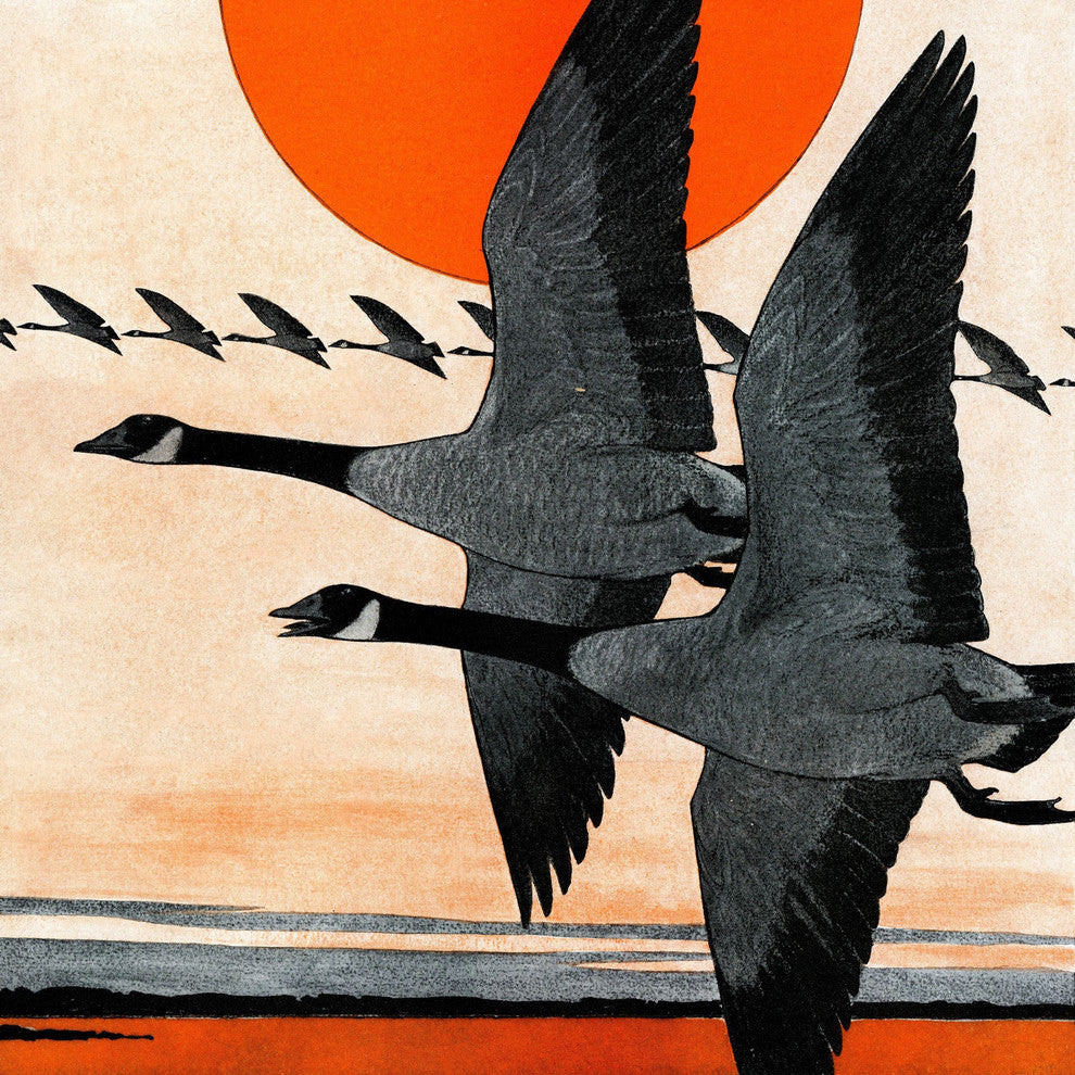 "Two Geese" Painting Print on Wrapped Canvas