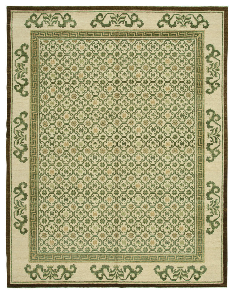 Rug N Carpet - Handmade Oriental 8' 0" x 10' 0" Decorative Oushak Area Rug