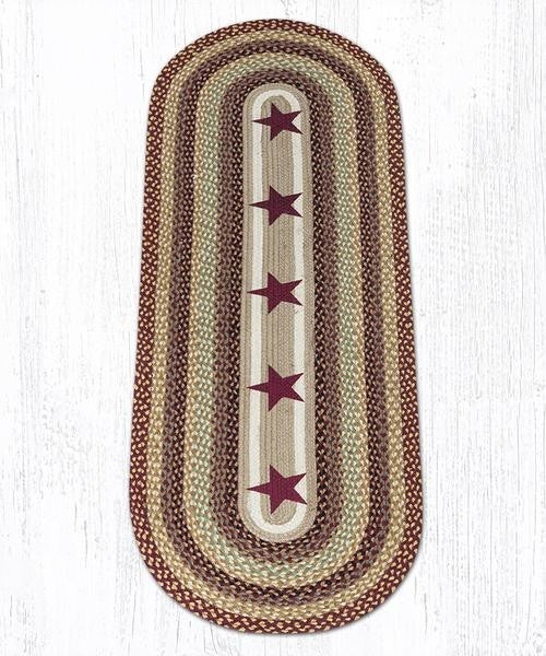 Burgundy Stars Oval Patch 2'x6'