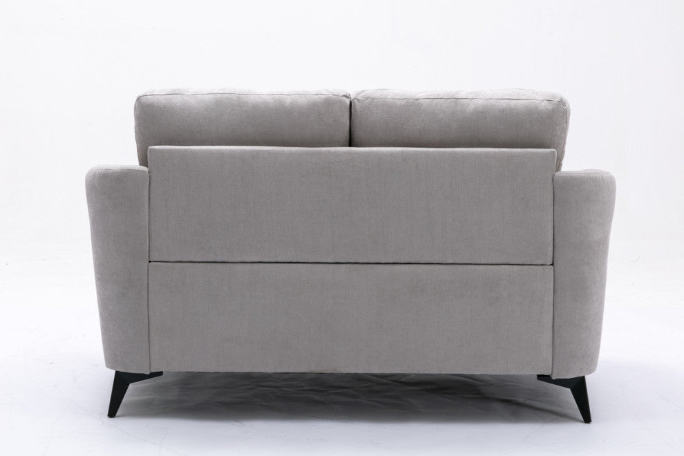 Callie Woven Fabric Loveseat, Light Gray