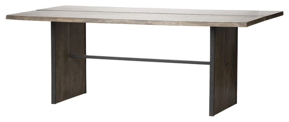 84" Brown Solid Wood Sled Base Dining Table