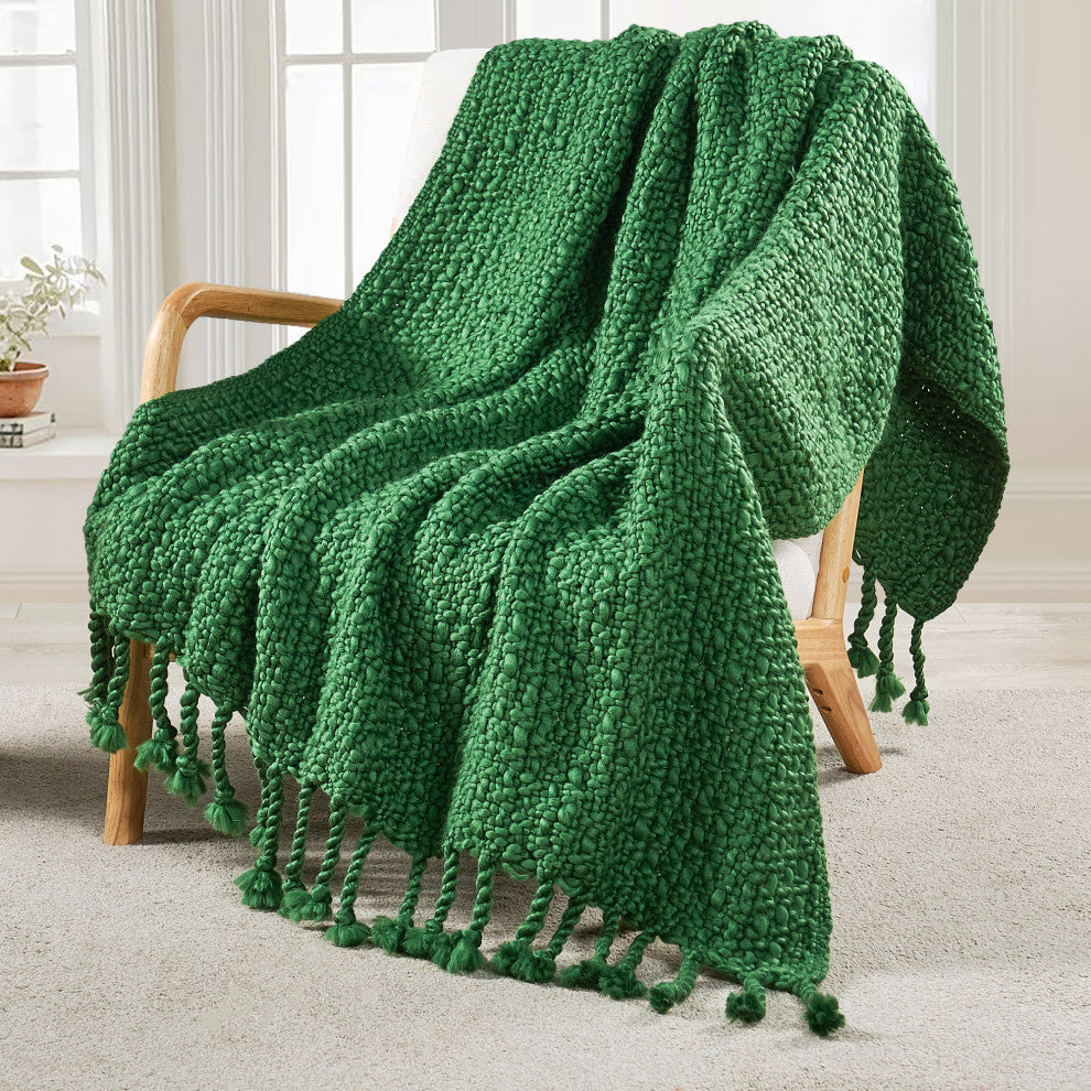 Basket Weave Knit Throw Blanket