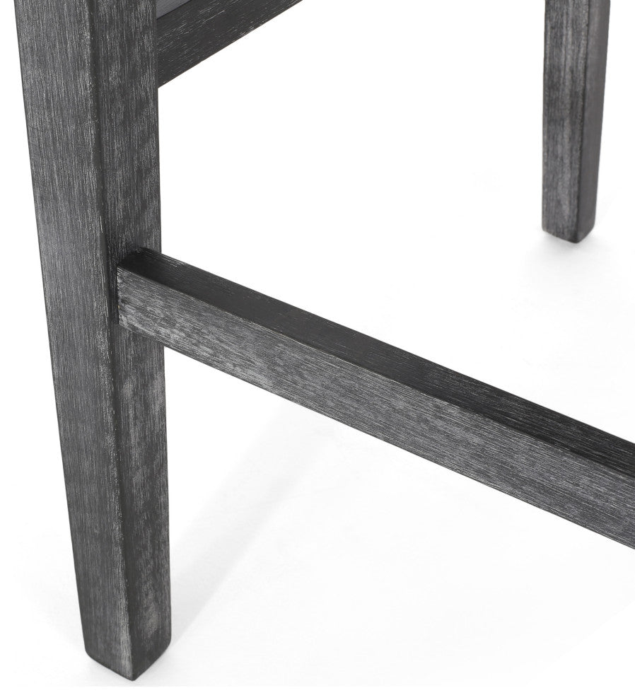 Chaparral Contemporary Fabric Upholstered Wood 30.5" Barstools, Set of 2, Light Gray/Gray