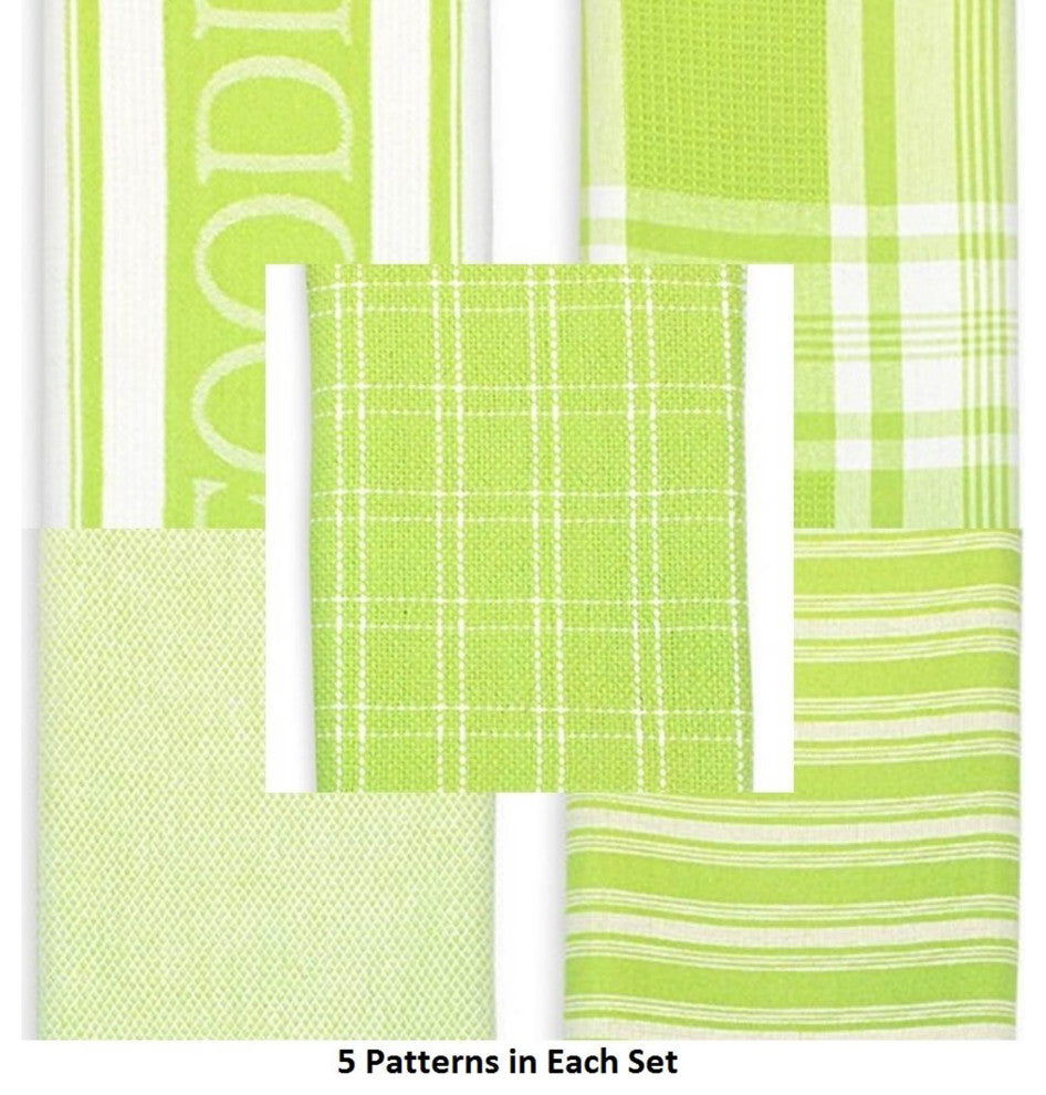 DII Assorted Lime Foodie Dishtowel And Dishcloth (Set of 5)